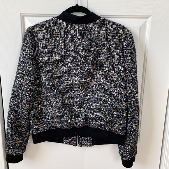 Tweed Rebecca Taylor Cropped Bomber Jacket - Picture 5 of 6
